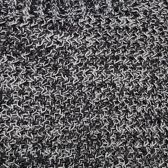 Loft Bow Statement Sleeve Sweater Cotton Round Neck Marled Black Knit Large - Picture 9 of 14